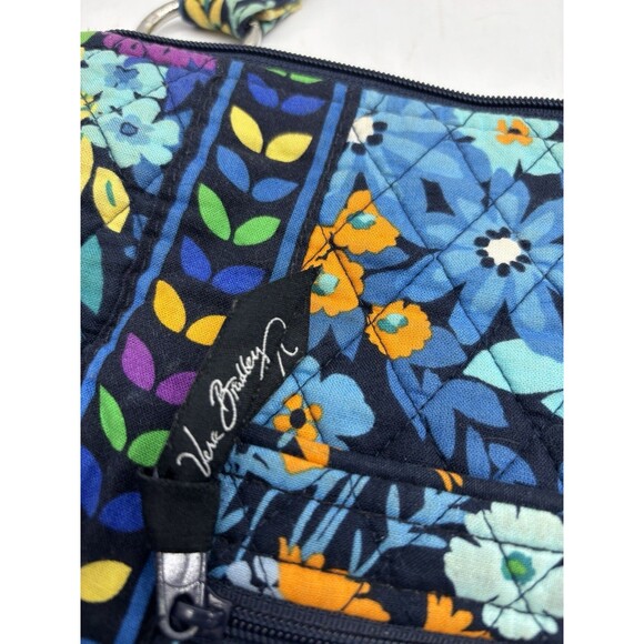 Vtg Vera Bradley Crossbody Hipster Midnight Blues Retired Floral Cotton Travel - Picture 5 of 8